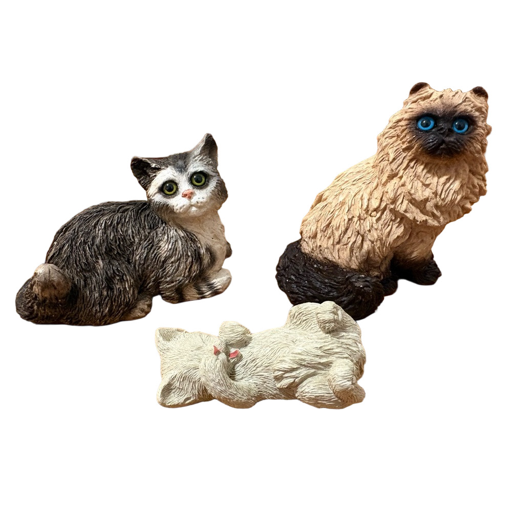 Set Of 3 Collectible Cat Figurines